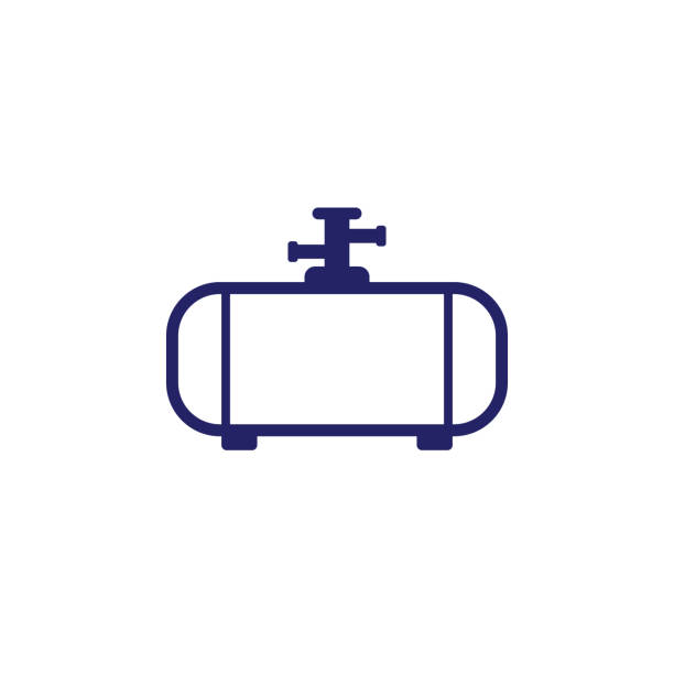 ilustrações, clipart, desenhos animados e ícones de tanque de gás, ícone do cilindro industrial em branco - liquid propane gas