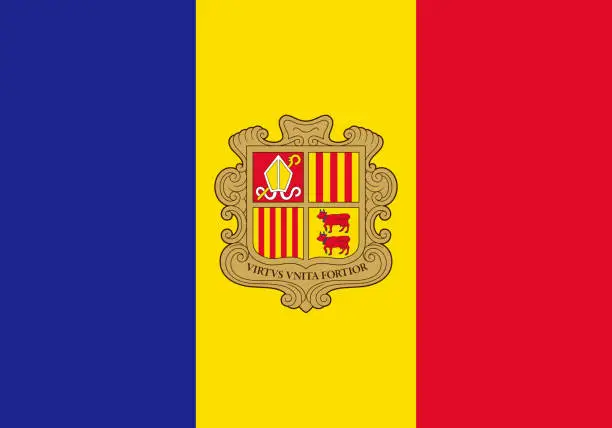 Vector illustration of Principality of Andorra Europe Flag
