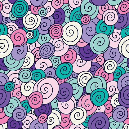 Hand drawn colorful seamless pattern. EPS10 vector illustration, global colors, easy to modify.