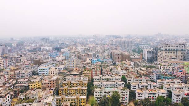 istock Dhaka city aerial view. 1345386848
