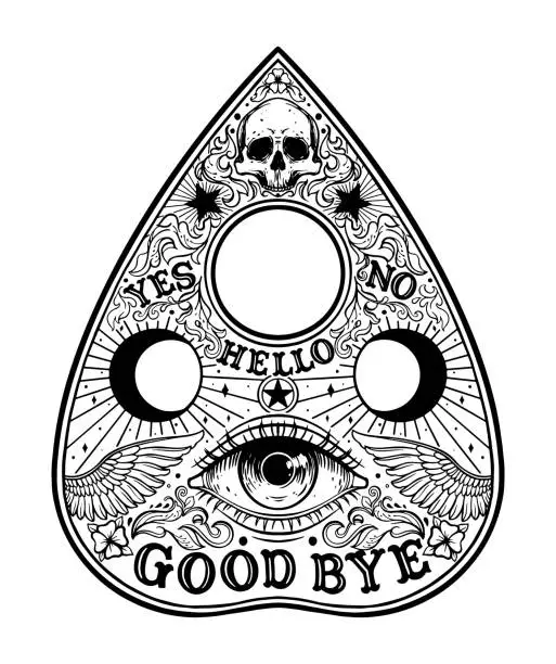 Vector illustration of Ouija Planchette Board