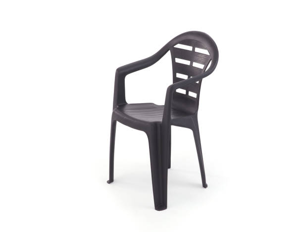 istock Gray Plastic Chair Against White Background 1345390322