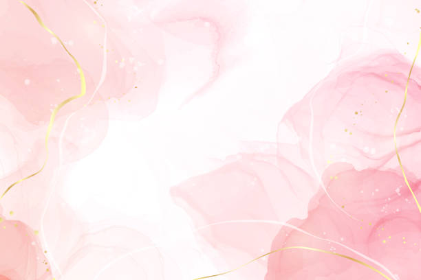 Ilustración de Fondo De Acuarela Líquida Rosa Pastel Rosa Con Grietas  Doradas Efecto De Dibujo De Tinta De Alcohol De Mármol Ruborizado Plantilla  De Diseño De Ilustración Vectorial Para Invitación De Boda