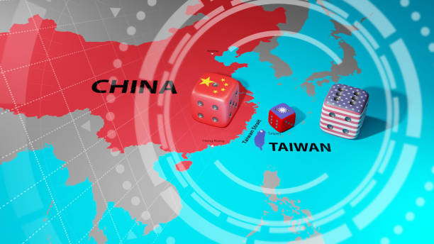 Conflict between China and Taiwan. China–Taiwan relations. China versus Taiwan. stock photo