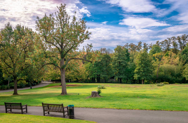 The Waterlow Park, on a Sunday morning in the fall. It is a public park in Highgate Village, in north London, England.