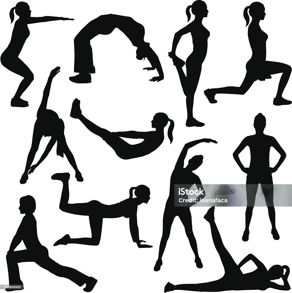 Workout Workout silhouettes Exercising stock vector