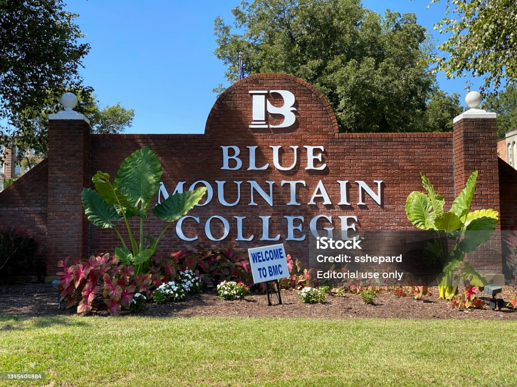 Blue Mountain College Sign Stock Photo Download Image Now Campus