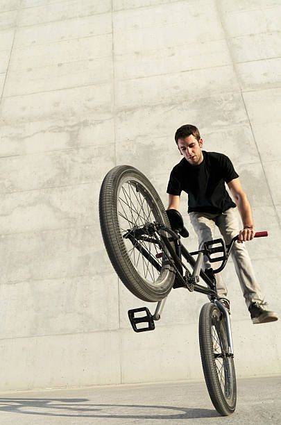 istock Young BMX bicycle rider 134540562