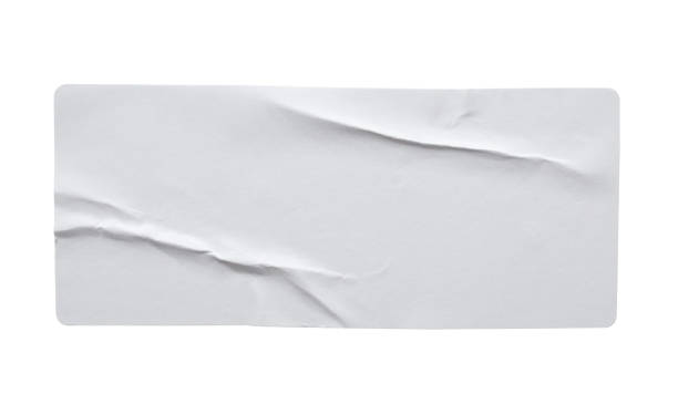 istock Blank paper sticker label texture isolated on white background 1345408419