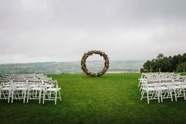 istock Beautiful round wedding arch detail. 1345409255