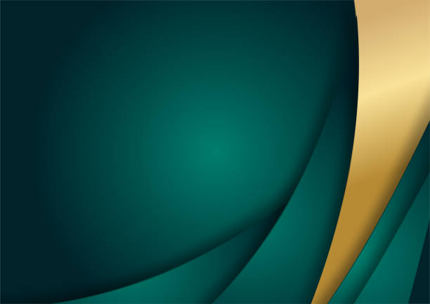 ilustraciones, imágenes clip art, dibujos animados e iconos de stock de capa de superposición de lujo abstracto verde oscuro con línea dorada. lujo y elegante fondo. diseño de plantillas abstractas. diseño para presentación, banner, portada, tarjeta de visita - metallic green backgrounds metal