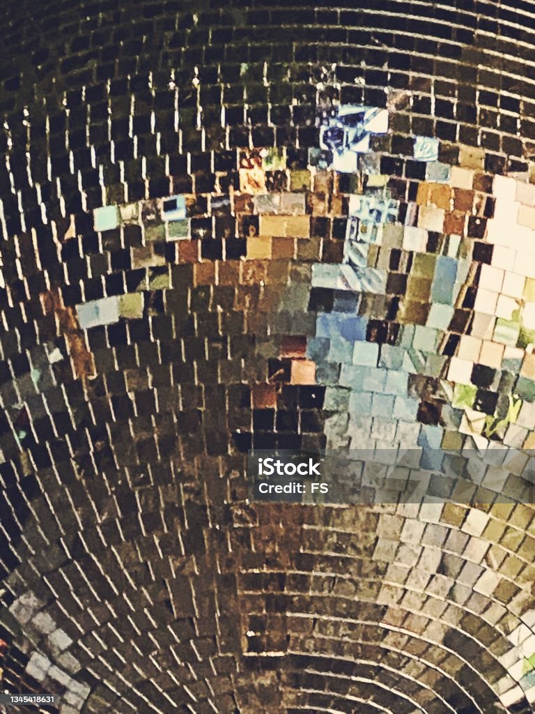 Close Up of A Mirrored Ball Nightclub Stock Photo