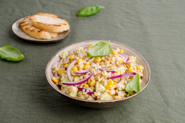 istock Lentil salad with wheat and vegetables 1345424970