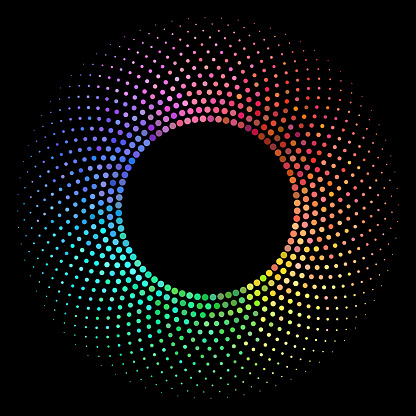 Abstract multicolored round dot pattern vector illustration. Simple Eps 8, no effect or transparencies.