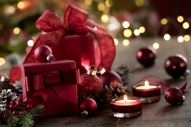 istock Christmas Gifts and Bokeh Lights 1345427895