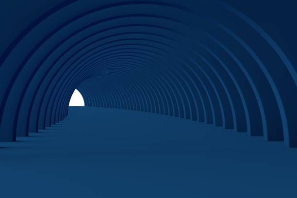 istock 3d render, abstract urban background, empty corridor, room, concrete walls, illuminated tunnel, sun rays, daylight, light and shadows 1345434316