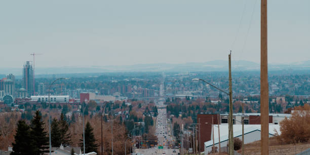 istock Calgary downtown panoramic view of city street 1345435146