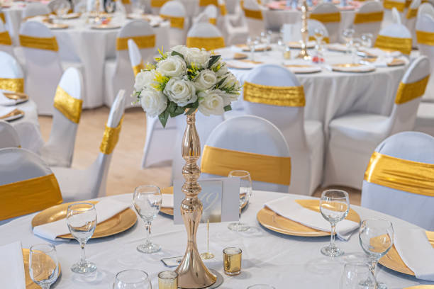 istock Banquet Table arrangement for party celebration in a hall 1345436260