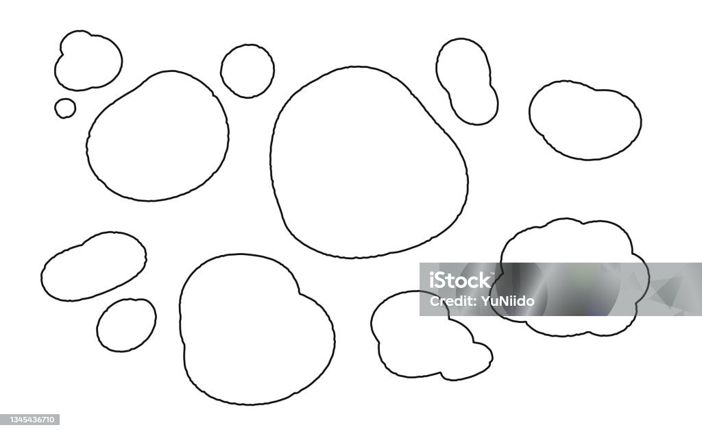 Fluffy Line Vector Material Set Of White Fluffy Frame Drawn With Black Lines Stock ...