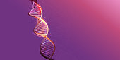 istock DNA double helix model on a purple background. 1345442186
