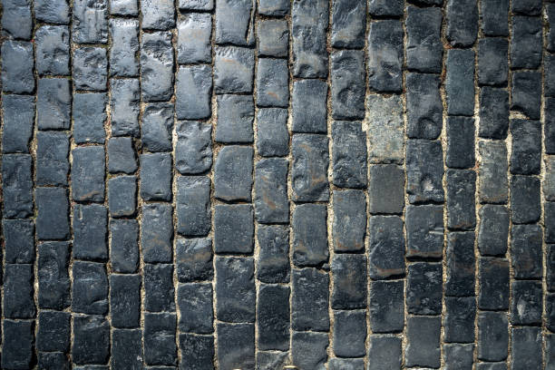 fundo abstrato de pavers de pedra - cobblestone - fotografias e filmes do acervo