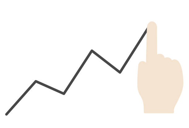 ilustrações de stock, clip art, desenhos animados e ícones de this is an illustration of following a graph with a finger. - financial advisor mutual fund cartoon home finances