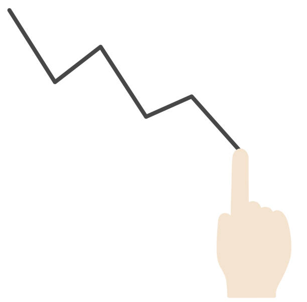 ilustrações de stock, clip art, desenhos animados e ícones de this is an illustration of following a graph with a finger. - financial advisor mutual fund cartoon home finances