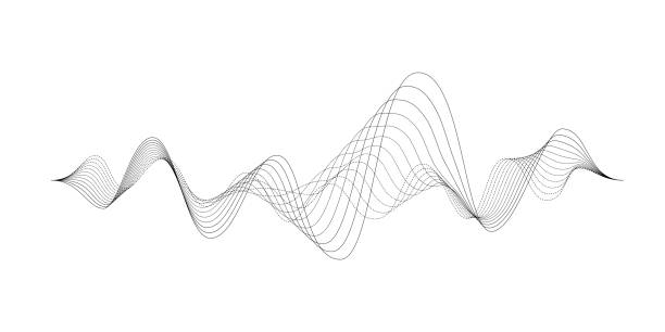istock Abstract sound waves of many lines isolated on white background. Creative vector line art. 1345446433