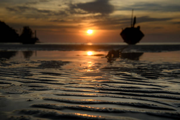 Manila Bay with Ship at Sunset in the Philippines