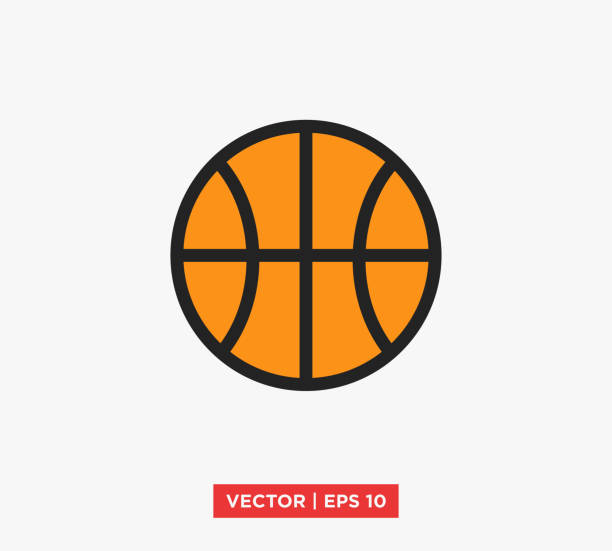 ilustrações de stock, clip art, desenhos animados e ícones de basketball icon vector illustration design editable resizable eps 10 - basketball hoop basketball net backgrounds