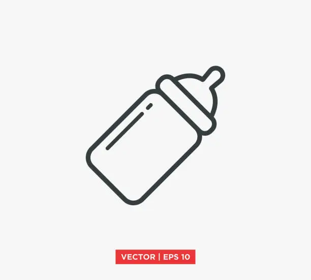 Vector illustration of Baby Feeding Bottle Icon Vector Illustration Design Editable Resizable EPS 10