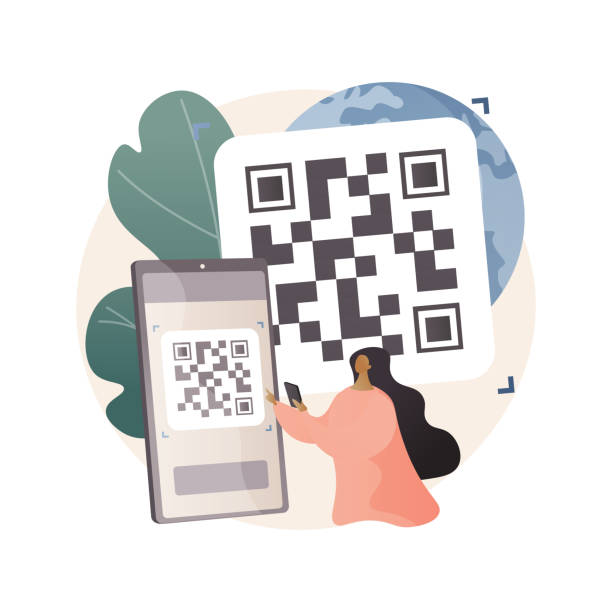 QR code abstract concept vector illustration. QR code abstract concept vector illustration. QR generator online, QR code reading, warehouse modern technology, automated inventory management systems, product information abstract metaphor. qr barcode generator stock illustrations