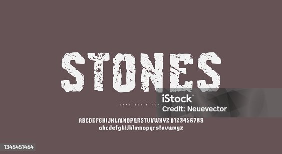 istock Sans serif font in the style of hand drawn graphic 1345451464