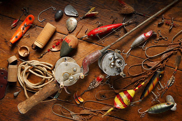 Antique Fishing Gear Stock Photo - Download Image Now - Antique, Fishing Rod,  Fishing - iStock
