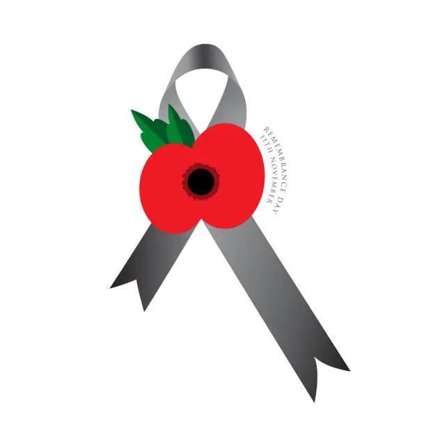 Vector illustration of The remembrance day. Poppy appeal. Flower for Remembrance Day, Memorial Day, Anzac Day in New Zealand, Australia, Canada and Great Britain.