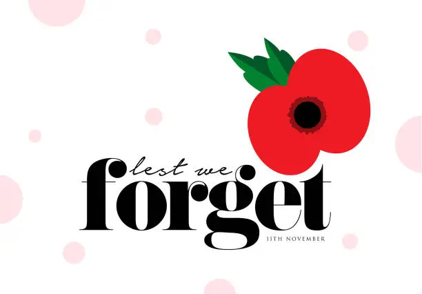 Vector illustration of The remembrance day. Poppy appeal. Flower for Remembrance Day, Memorial Day, Anzac Day in New Zealand, Australia, Canada and Great Britain.