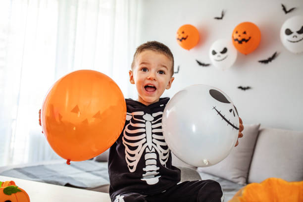 istock Cute little boy enjoying his halloween. 1345463722