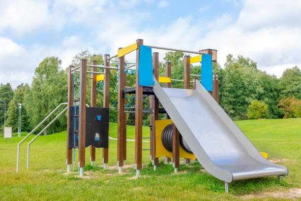 istock Public children playground in summer 1345464133