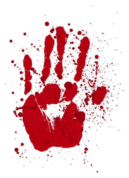 Bloody Handprint Smear On Black