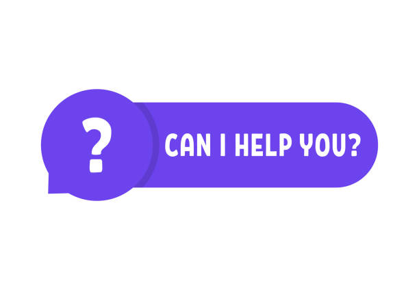 can i help you simple speech bubble can i help you simple speech bubble. concept of web site comment or frequently asked question. abstract flat modern minimal q&a graphic design website element isolated on white background we can help you stock illustrations