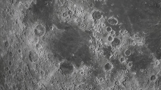 istock Concept 3-P1 High Detailed Realistic Moon Surface View in Space 1345471049