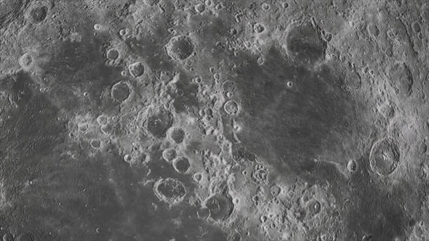 istock Concept 5-P1 High Detailed Realistic Moon Surface View in Space 1345471057