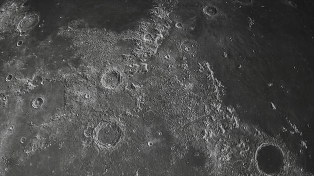 istock Concept 13-P1 High Detailed Realistic Moon Surface View in Space 1345471137