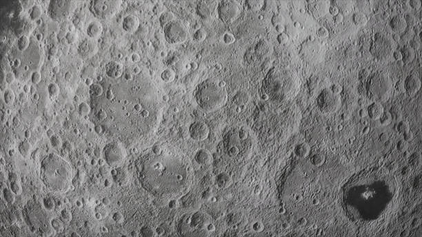 istock Concept 19-P1 High Detailed Realistic Moon Surface View in Space 1345471194