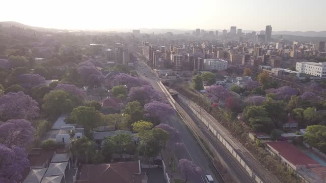 Aerial view of Pretoria central and downtown neighbourhoods