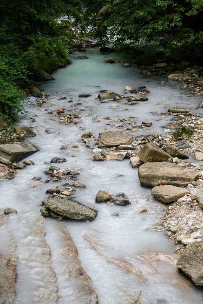 istock River with white water. Mineral springs in Sochi 1345477306