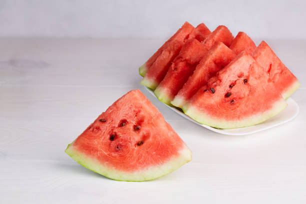 istock Fresh ripe sliced watermelon 1345478869