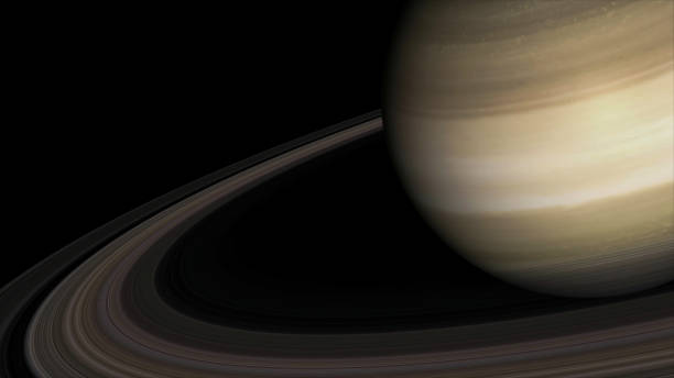 istock Concept 4-P1 View of the Realistic Planet Saturn from Space 1345479058