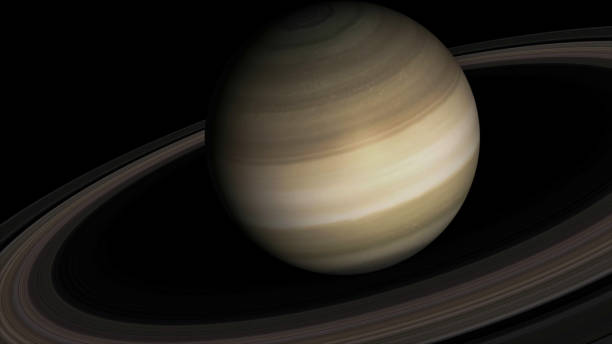 istock Concept 5-P1 View of the Realistic Planet Saturn from Space 1345479060