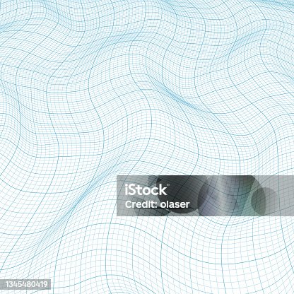 istock Warped blue scientific millimeter graph paper 1345480419
